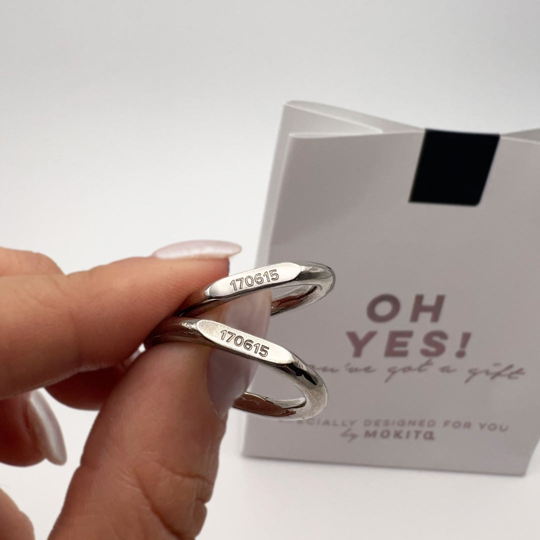 Anillos Pareja Grabados en Plata fina (Incluye 2) – MOKITA