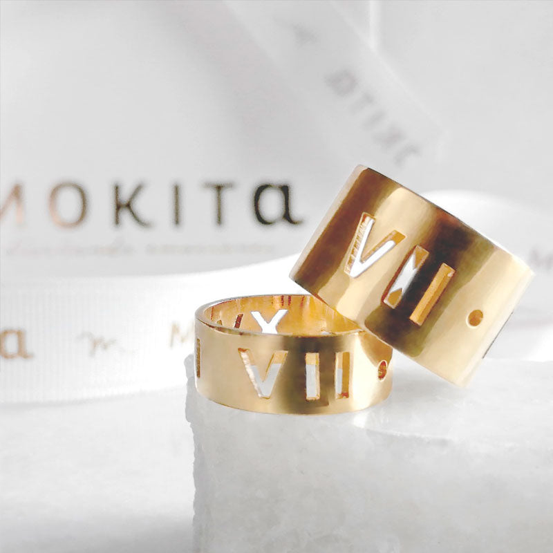 Combo de 2 Anillos Fecha especial Romanos (Modelo Vacio)