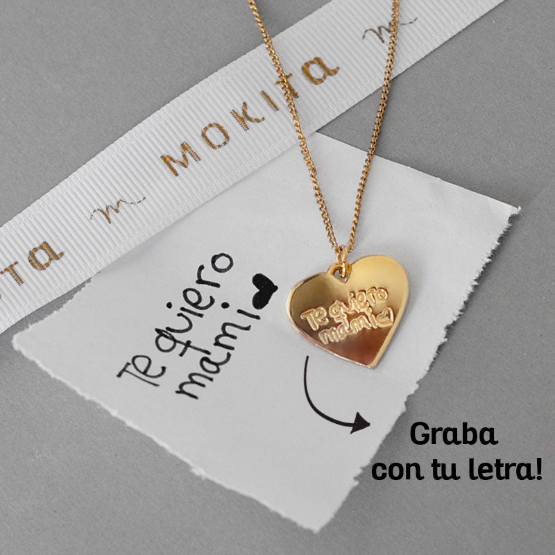 Collar de Corazón con Mensaje Personalizado Grabado
