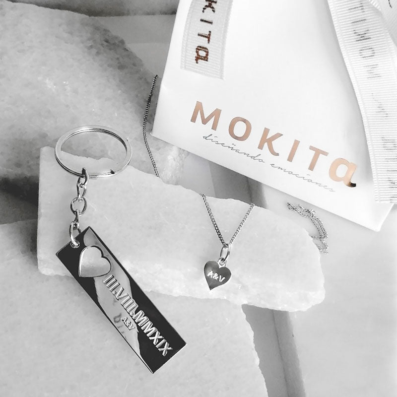 Combo llavero + Collar con corazoncito