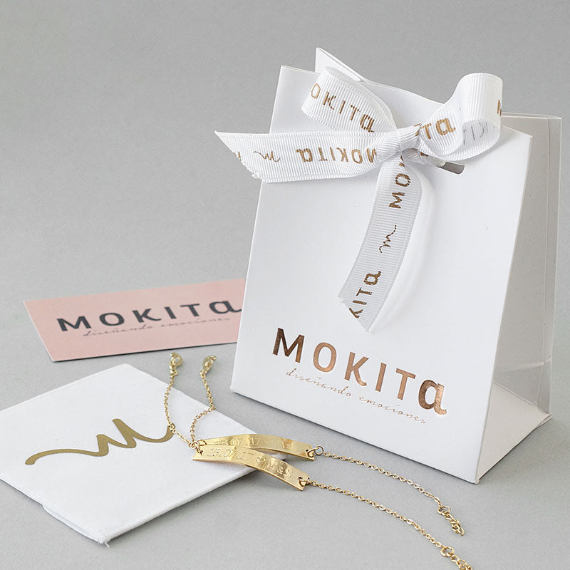 Esclava personalizada Baño en ORO 18k