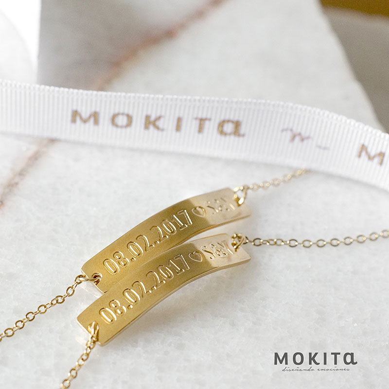 Esclava personalizada Baño en ORO 18k