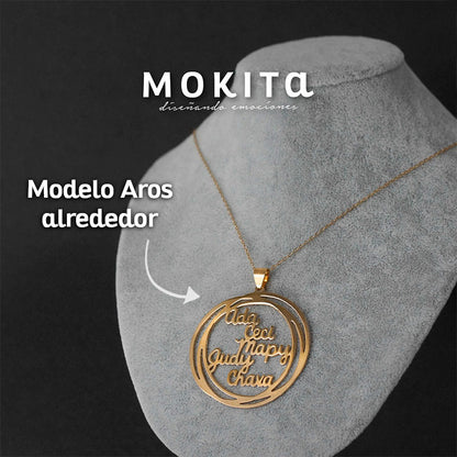 Collar Círculo Para Mamá con Nombres